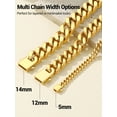 thumbnail image 5 of PROSTEEL Chunky Miami Cuban Link Curb Chain Necklace for Women Choker 14K Gold Plated Fashion Chain Jewelry Gifts 5mm 18 Inch Unisex Size, 5 of 7
