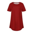 thumbnail image 3 of Aloohaidyvio Womens Tops under $5,Womens Summer Breathable Solid Color Round Neck T-Shirt Loose Short Sleeve Tops, 3 of 4