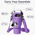 thumbnail image 2 of Lomyolo Water Bottle Carrier Bag for 40oz Tumbler - Neoprene Gym Bottle Holder Pouch with Adjustable Strap, Phone Pocket, Water Bottle Pouch Sleeve Accessories for Fitness, Hiking,Sports,Outdoors, 2 of 7