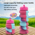 thumbnail image 2 of Arcticwind Colorful Collapsible Water Bottle, BPA-Free Silicone 17oz Travel Bottle with Handle & Carabiner, Portable Leak-Proof Sports Bottle for Camping, Hiking, Cycling - Reusable & Compact, 2 of 5