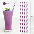 thumbnail image 2 of 100Pcs Biodegradable Straws,7.7x0.2In Purple and White Compostable Paper Straws for Drinking,Disposable Christmas Straws for Home,Wedding, 2 of 6