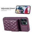 thumbnail image 3 of Nalacover Crossbody Wallet Case for iPhone 12 Pro Max, Back Card Slots Magnetic Button Cover with Adjustable Shoulder Strap Lanyard Kickstand Soft TPU Elegant PU Leather Shockproof Case,Purple, 3 of 6