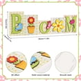 thumbnail image 3 of 3D Green Wooden Bloom Sign, 11.8×3.9 Inch Standing Spring Flowers Decorative Signage Indoor Table Centerpiece Decor, Seasonal March Tabletop Shelf Mantel Office Desk Decorations for Home, 3 of 6