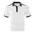 thumbnail image 6 of hoksml Men's Athletic T Shirt Summer Casual Loose Color Blocked Pearl Cotton Small Twill Short Sleeve Solid Color Collared Polos Plus Size Top Elastic Cuffs, 6 of 6
