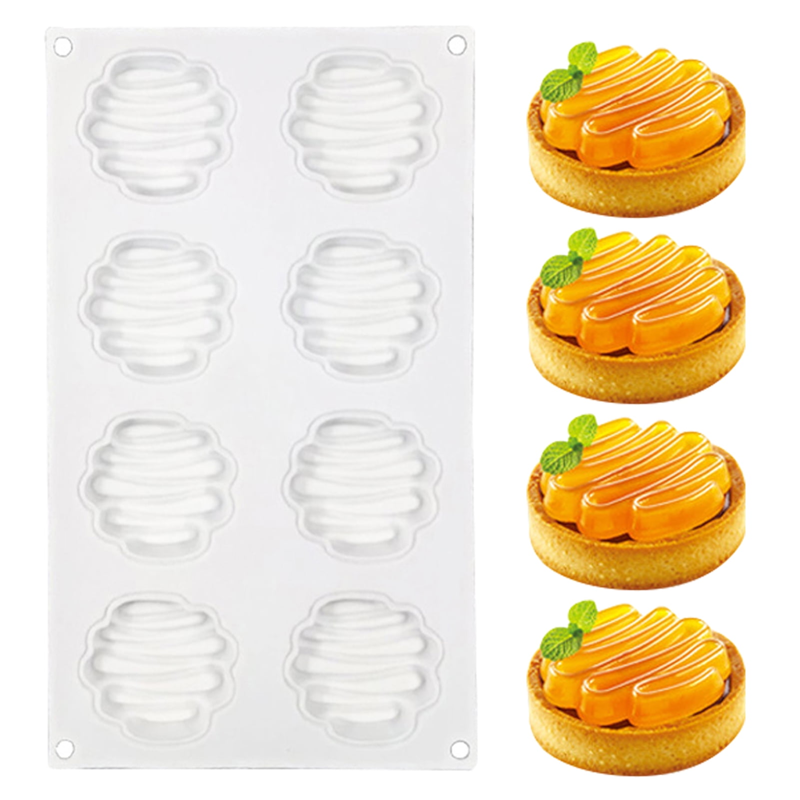 Silicone Cake Mold for Baking，8 Holes 3D Stone Round Shape Silicone Mousse  Cake Pop Form,Non-Stick Candy Chocolate Jelly Baking Mould Tray,Pastry