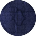 thumbnail image 1 of Ahgly Company Machine Washable Indoor Round Oriental Blue Modern Area Rugs, 3' Round, 1 of 4