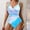 Sky Blue, variant on Fznquz Women Swimsuit One-Piece Tummy Control Bathing Suits Full Coverage Tie Knot Modest Bathing Suits
