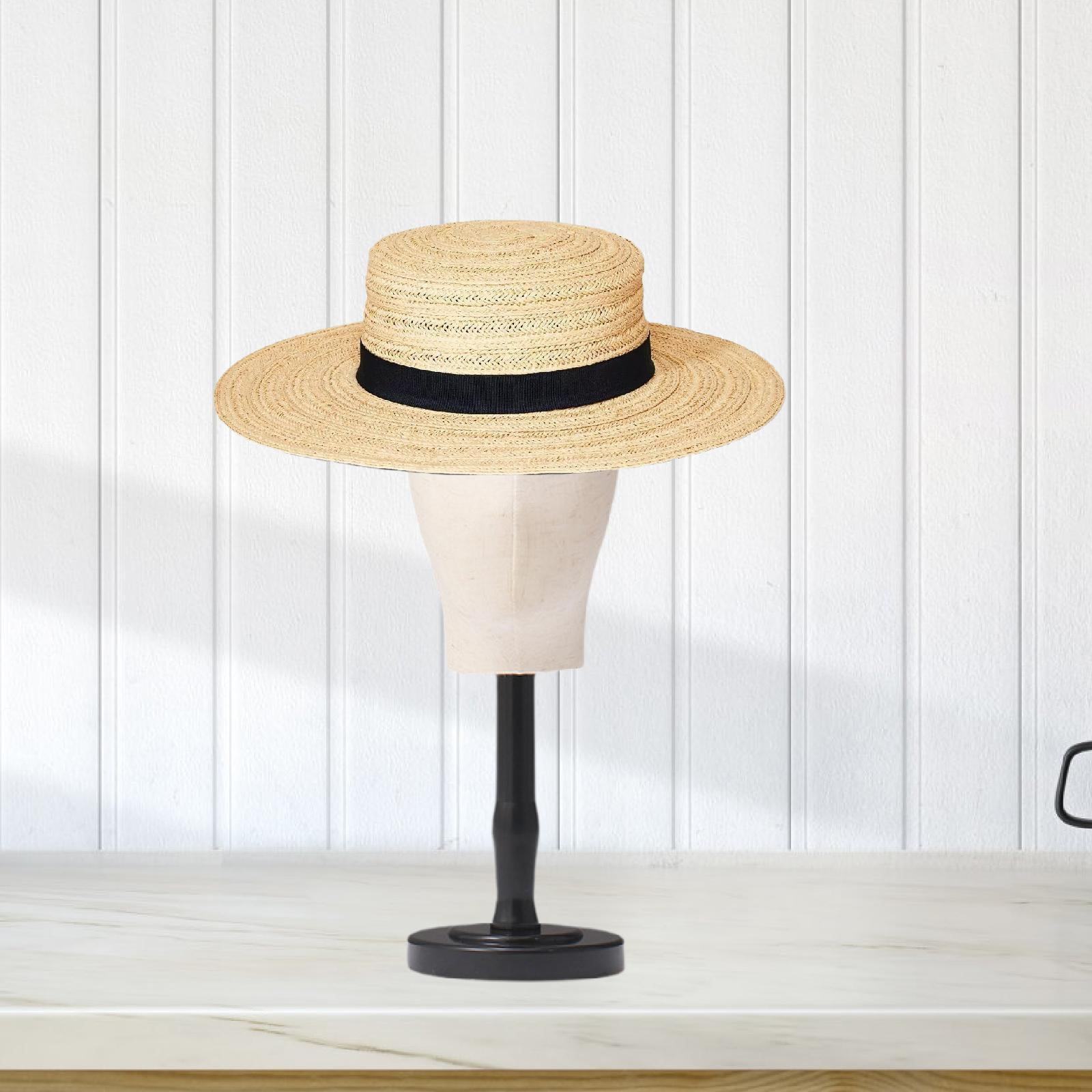 Serenable Mannequin Head Multifunctional Hat Rack Standing Stand for Cap Salon Black Medium