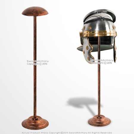 Munetoshi 26" Tall Medieval Viking Roman Greek IronHelmet Display Stand Copper Coated