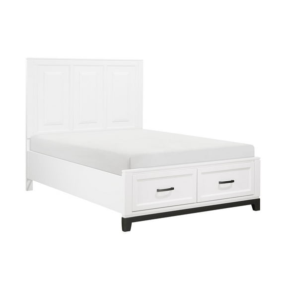 Lexicon Garretson Acacia Full Pltfm Bed in 2-Tone Finish (White n Metallic Gray)