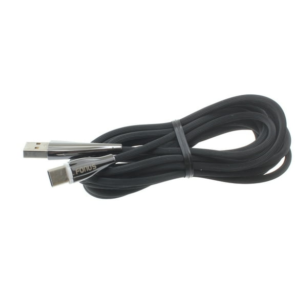 Compatible With Motorola Moto G7 Power Play - Type-C USB Cable Charger Power Sync Cord 10ft TPE Wire [Zinc Alloy] [Black] [Quick Charge Support] G2B