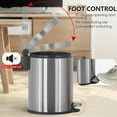 thumbnail image 5 of YRLLENSDAN 1.6 Gallon Small Bathroom Trash Can with Lid, Step Trash Can with Foot Pedal, Small Kitchen Trash Can, Stainless Steel Garbage Can for Bedroom Office, Silver 2 Pack, 5 of 7