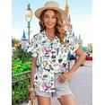 thumbnail image 4 of MOUSYA Magical Shirt for Women Magic Hawaiian Shirts Princess Tshirt Funny Castle Graphic Family Vacation Button Up Tops, 4 of 7