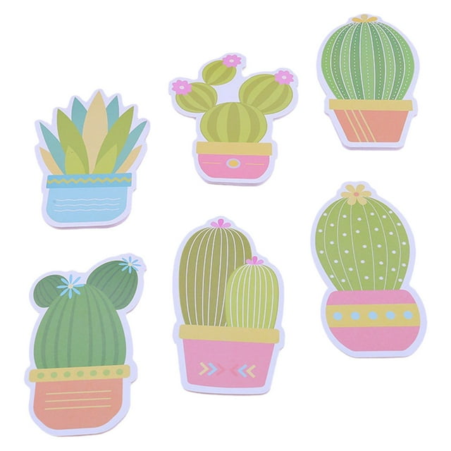 ELAYARD Bloc-Notes 6 Pcs Papier Détachable Forme Cactus Mignon Papeterie pour Déco de Classe et de Bureau