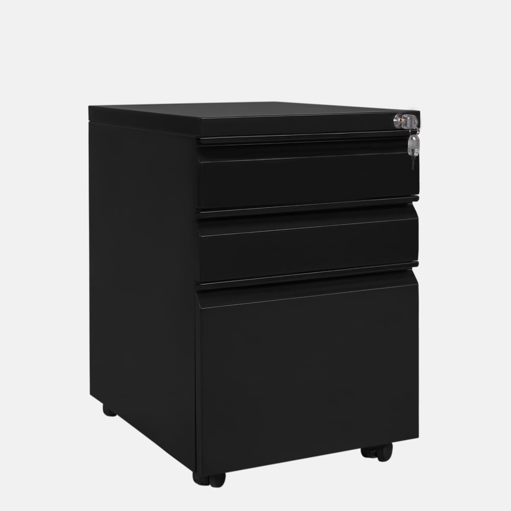 Kepooman Mobile Filing Cabinet, Metal Filing Cabinet with Lock and 3 Drawers, Letter/legal Size, Black Kepooman Mobile Filing Cabinet, Metal Filing Cabinet with Lock and 3 Drawers, Letter/legal Size, Black