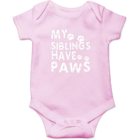 

My Siblings Have Paws Baby Bodysuit Cute Newborn Girl Outfits Coming Home Outfit Boy Romper