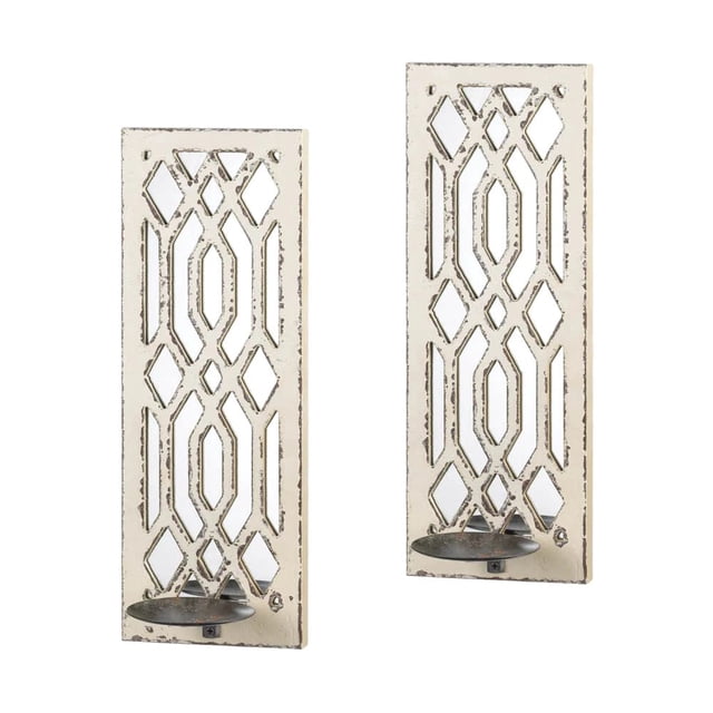 Lámpara de pared Accent Plus Deco con espejo con vela (juego de 2)