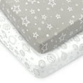 thumbnail image 3 of Bublo Baby Mini Crib Sheets 2-Pack | 100% Cotton Jersey | 24×38×5 in Universal Fit for Pack N Play / Portable Cribs, 3 of 4