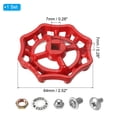 thumbnail image 2 of Uxcell Outside Faucet Handle Square Stem Hole 8x8mm, Cast Steel Faucet Wheel Handle Replacement with Screws Spacer, Red, 2 of 5