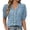 Sky Blue, variant on Women's Lace Trim V Neck Puff Sleeve Button Down Blouse Summer Tee Black S