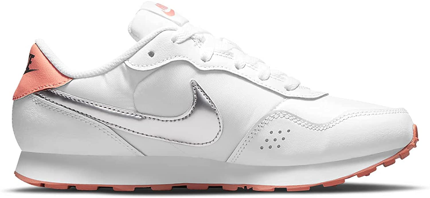 Nike Boys Running Walking Shoe Big Kid 8-12 Years 5.5 Big Kid White Mtlc Silver Crimson Bliss