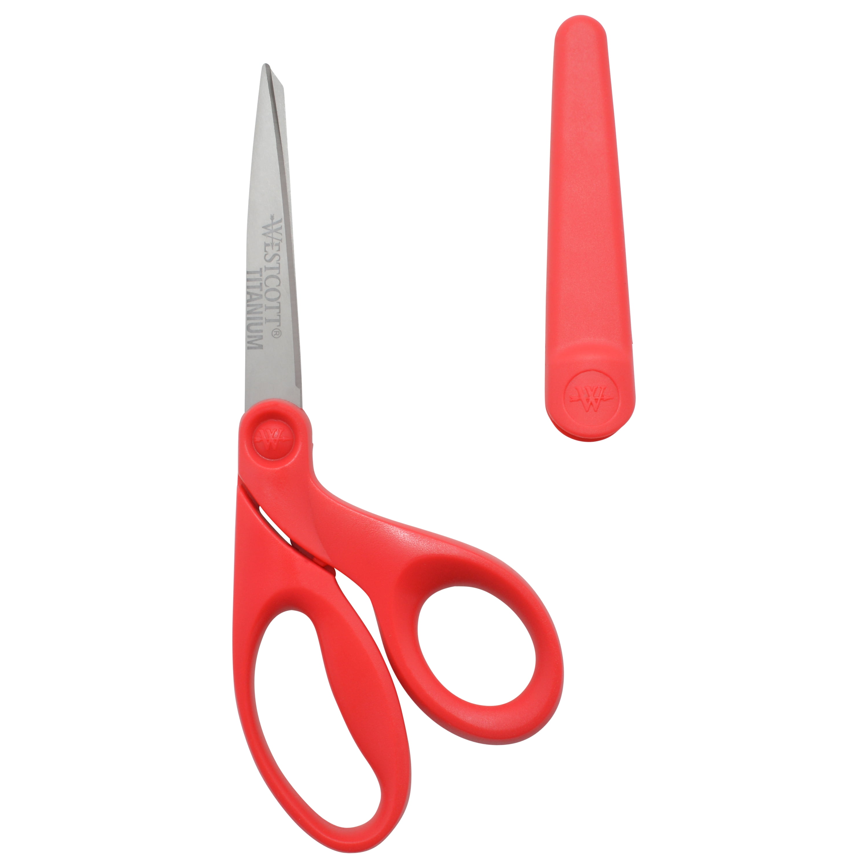 Westcott Titanium Bonded Scissors with Sheath, 8", Bent, Hard Handle