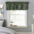thumbnail image 5 of Spring Plants Window Valance for Kitchen, Watercolor Gradient Green Eucalyptus Leaf Plant Black Rod Pocket Short Curtain for Small Windows, Light Filtering Decorative Valance, 60 x 18 Inch, 5 of 9