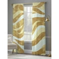 thumbnail image 4 of Gold Wave Sheer Curtains for Living Room Bedroom, Light-filtering Sheer Curtain, Abstract Rod Pocket Voile Window Treatment Drapes, 52’’Wx108’’L, 2 Panels Set, 4 of 7