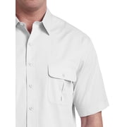 Harbor Bay by DXL Big and Tall Men's Short-Sleeve Co-Pilot Sport Shirt, White, 3XL-Tall