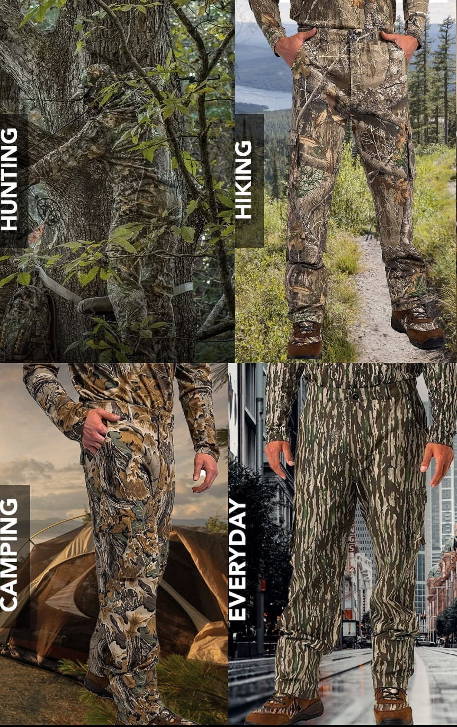 Realtree Men’s 6-Pocket Cargo Camo Hunting Pants , Regular Fit, Straight Leg, Camo Pants for Outdoor, Hiking Wear | S-4X