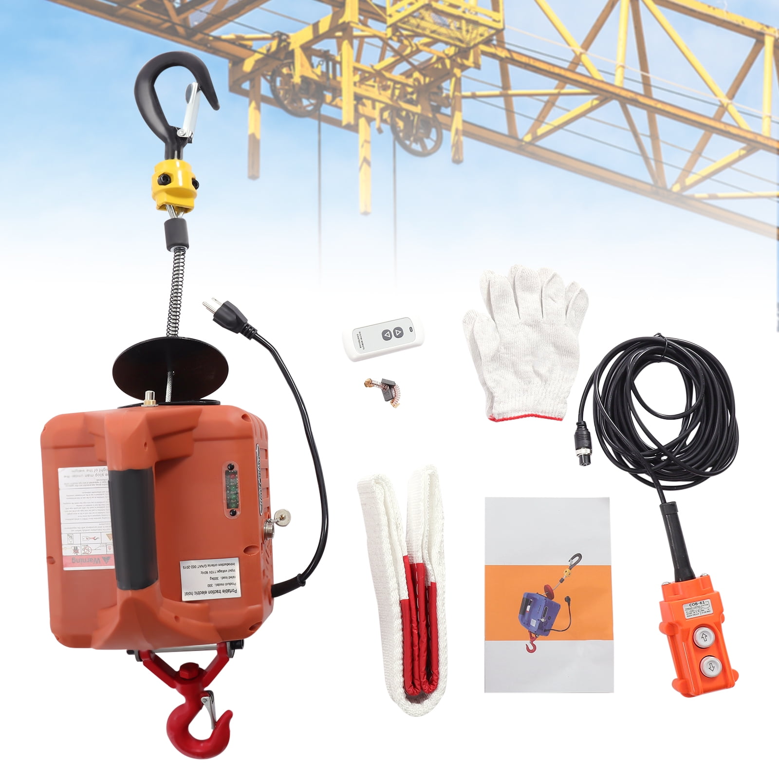 TOOL1SHOoo Portable Electric Winches, 440lbs/660/1100lbs Hoist Winch Crane Lift with Remote  Lifting Towing