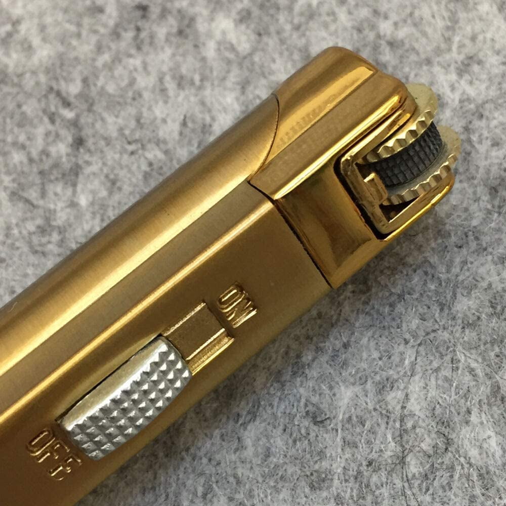 5 Pcs Slim Metal Jet Flame Lighter Grinding Flint Butane Gas Windproof Cigar Cigarette Lighters - Gold