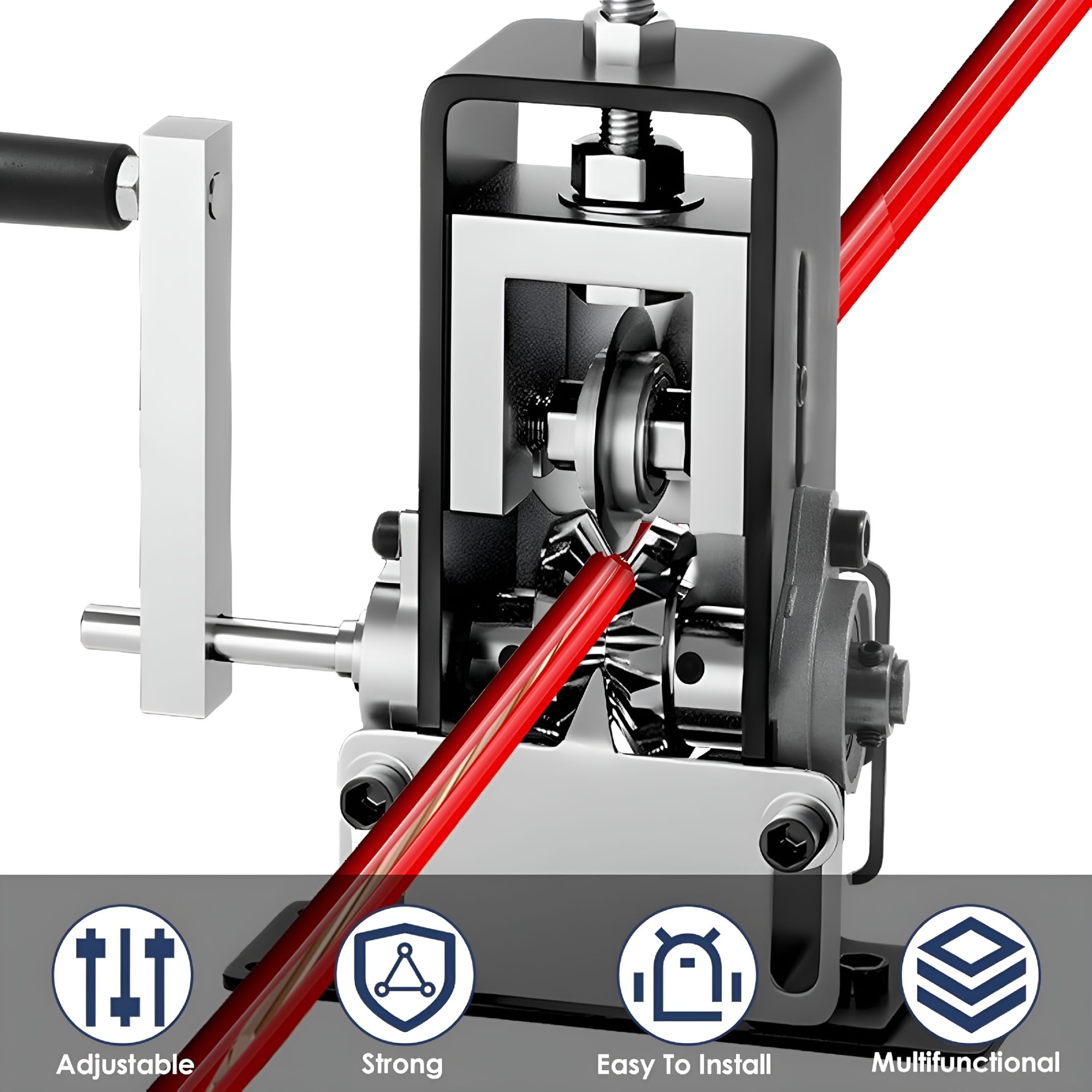ZEPARO Manual Wire Stripping Machine Gauge Wire 0.06-1 Inches | Scrapping Copper Wire Peeler Machine | Drill Powered Hand Crank Wire Stripper Tool for Scrap Copper Recycling