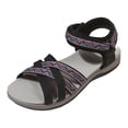 thumbnail image 6 of Rokment Ethnic Athletic Orthotic Walking Sandals for Women Bohemian Beach Comfortable Open Toe Ankle Strap Low Heel Dress Summer Shoes with Arch Support Black Size 6.5, 6 of 7