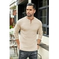 thumbnail image 2 of COOFANDY Mens Long Sleeve Henley T-Shirts Basic Thermal Pullover Stretch Tee Shirts Fashion Casual Tops, 2 of 6
