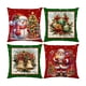thumbnail image 1 of Juego de 4 fundas de almohada navideñas | Fundas de almohada con estampado navideño de Papá Noel | Fundas de cojín decorativas de poliéster de 45 x 45 cm para sofá cama y salón, 1 of 5