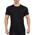 thumbnail image 2 of SKIYLEVZ T Shirts for Men Moisture Wicking Round Neck Short Sleeve Breathable Lightweight Slim Fitted Tops Gym Training Workout Everyday Clothing Black XL, 2 of 5