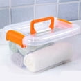 thumbnail image 4 of Clear Plastic Storage Box with Latching Buckles Portable Handle, Heavy Duty Bin for Toys, Clothes, Snacks, Transparent Storage Container, Great for Organizing, 4 of 7