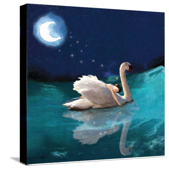 Art.com Swan And Child Stretched Canvas Print Wall Art by Nancy Tillman, 16" x 16"