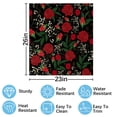 thumbnail image 2 of Roses Buds Leaves Black Dishwasher Magnet Cover Decorative Sticker for Home Cabinet Kitchen 23" x26", 2 of 5