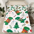 thumbnail image 2 of Manfei Green Cute Dinosaur Bed Sheets for Kids, Cartoon Animal King Sheets, Christmas Tree Sheet Set, Microfiber Bedroom Decor, 4 Pieces, 2 of 7