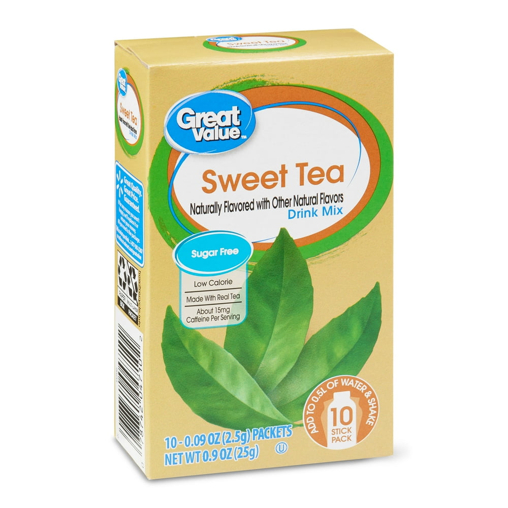 Great Value Sweet Tea Drink Mix, 0.09 Oz, 10 Ct
