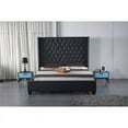 thumbnail image 2 of Titanic Furniture Majestic Queen Size Diamond Stitching Platform Bed with Nailhead, Black, 2 of 3