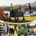 thumbnail image 2 of Gaderth 2-in-1 Collapsible Cart, Folding Garden Wagon Cart, Large Capacity Utility Trolley, Converts to Reclining Lounge Chair, Portable Outdoor Yard Beach Camping Cart, 2 of 8