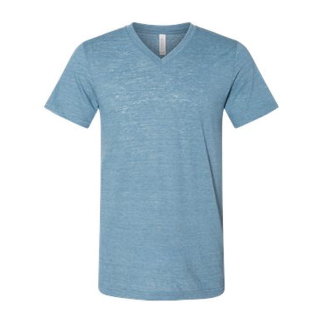 BELLA+CANVAS T-Shirt Jersey à Col en V pour Homme, 2TG, Denim Slub