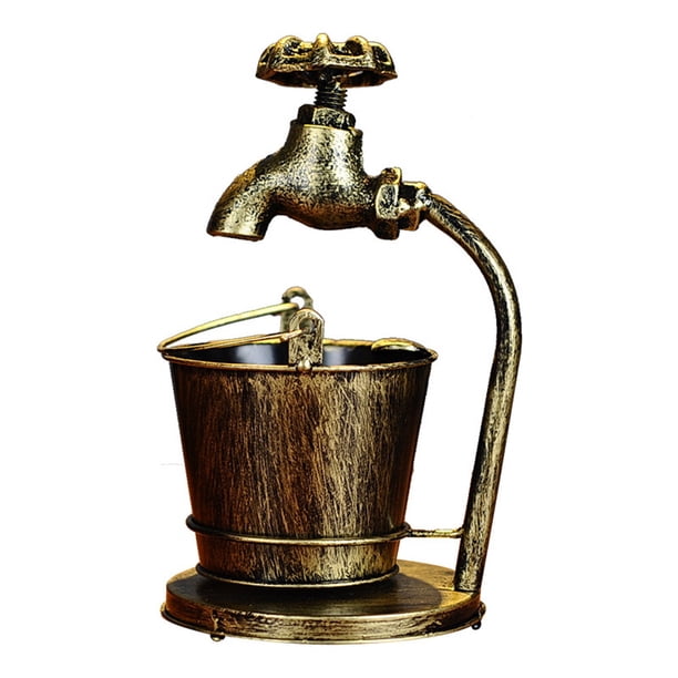 EeaseMX Cenicero vintage de hierro forjado hecho a mano, adorno creativo retro, figuritas de cenicero, artesanías de escritorio, bar, café, accesorios de fotografía, regalo (patrón de tres grifos)