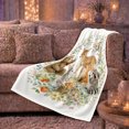 thumbnail image 6 of Woodland Animal Gathering Scene Forest Friend, Rustic Camping Scene, Warm Flannel Blanket for Cabin and Lodge, Outdoor Lovers Friendship Gift, Artistic Home Decor, 6 of 9