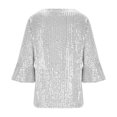 thumbnail image 6 of Womens Sequin Tops Long Sleeve Sparkly Shirt Glitter Party Blouses Dressy Casual Concert Disco Outfits, 6 of 9