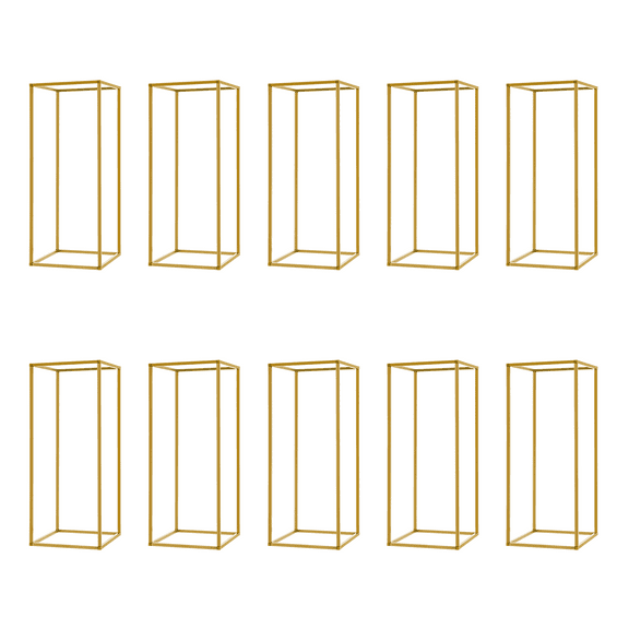 10pcs 23.6“ Tall Wedding Flower Stand Metal Vase Stand Floor Metal Column, Table Flower Stands for Home Event Party Wedding Decoration Rectangular Flower Display Rack