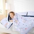 thumbnail image 3 of Metsweet Cute Unicorn Full Size Bedding Sets 7 Pieces, Rainbow Stars Print Full Size Bed in a Bag, Pink Purple Blue,Navy Blue Reversible, 3 of 6
